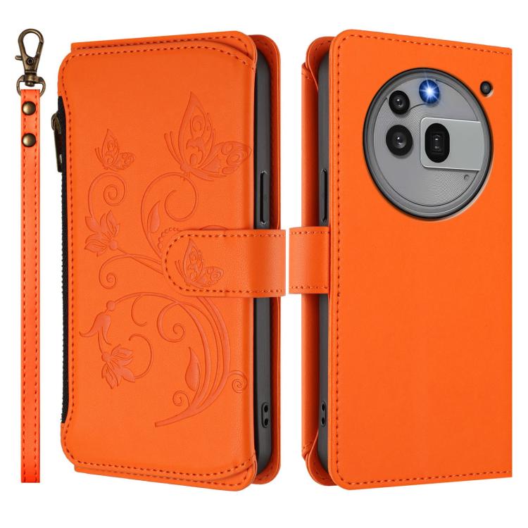For Nothing Phone 3a Pro Butterfly Love Flower Multi-card Zipper Wallet Leather Phone Case