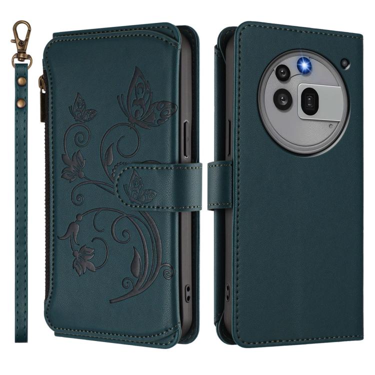 For Nothing Phone 3a Pro Butterfly Love Flower Multi-card Zipper Wallet Leather Phone Case