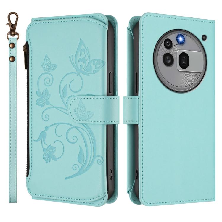 For Nothing Phone 3a Pro Butterfly Love Flower Multi-card Zipper Wallet Leather Phone Case