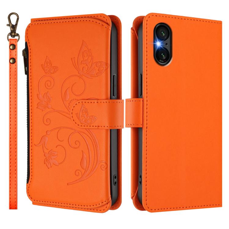 For Sony Xperia 5 VI Butterfly Love Flower Multi-card Zipper Wallet Leather Phone Case