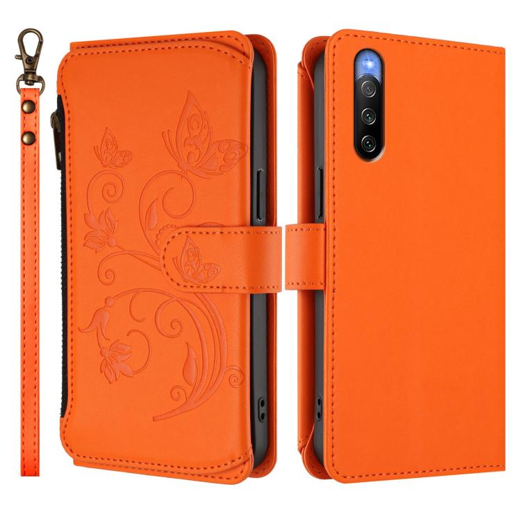 For Sony Xperia 10 V 2023 Butterfly Love Flower Multi-card Zipper Wallet Leather Phone Case