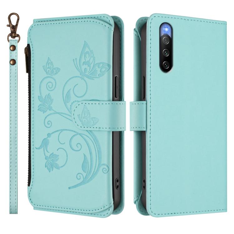For Sony Xperia 10 V 2023 Butterfly Love Flower Multi-card Zipper Wallet Leather Phone Case