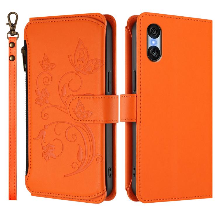 For Sony Xperia 10 VI 2024 Butterfly Love Flower Multi-card Zipper Wallet Leather Phone Case