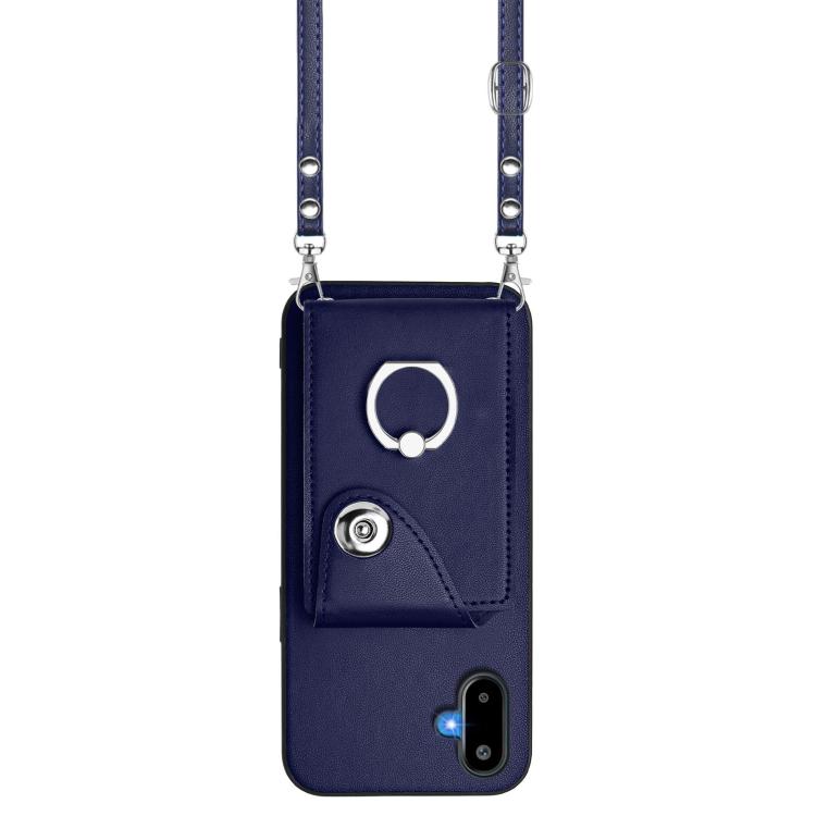 For Samsung Galaxy F06 5G / M06 5G Organ Card Bag Ring Holder Phone Case with Long Lanyard