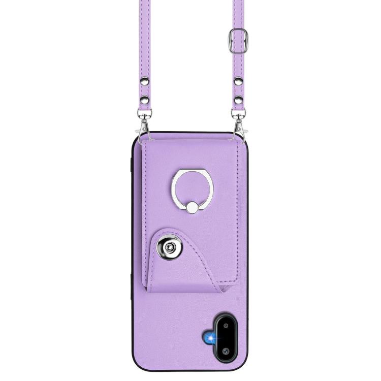 For Samsung Galaxy F06 5G / M06 5G Organ Card Bag Ring Holder Phone Case with Long Lanyard