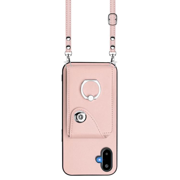 For Samsung Galaxy F06 5G / M06 5G Organ Card Bag Ring Holder Phone Case with Long Lanyard