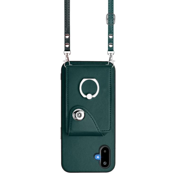 For Samsung Galaxy F06 5G / M06 5G Organ Card Bag Ring Holder Phone Case with Long Lanyard