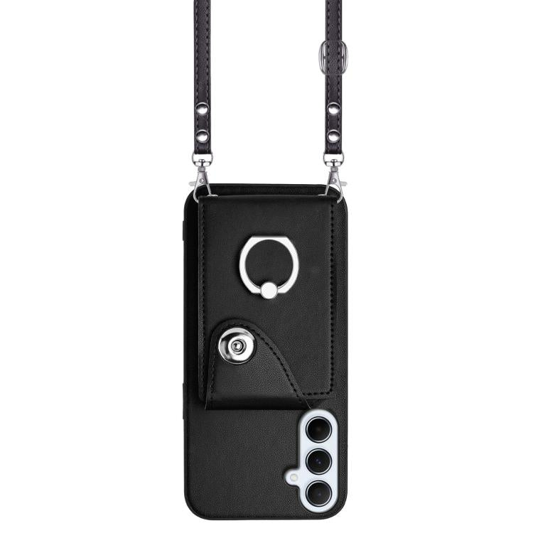 For Samsung Galaxy A26 5G Organ Card Bag Ring Holder Phone Case with Long Lanyard