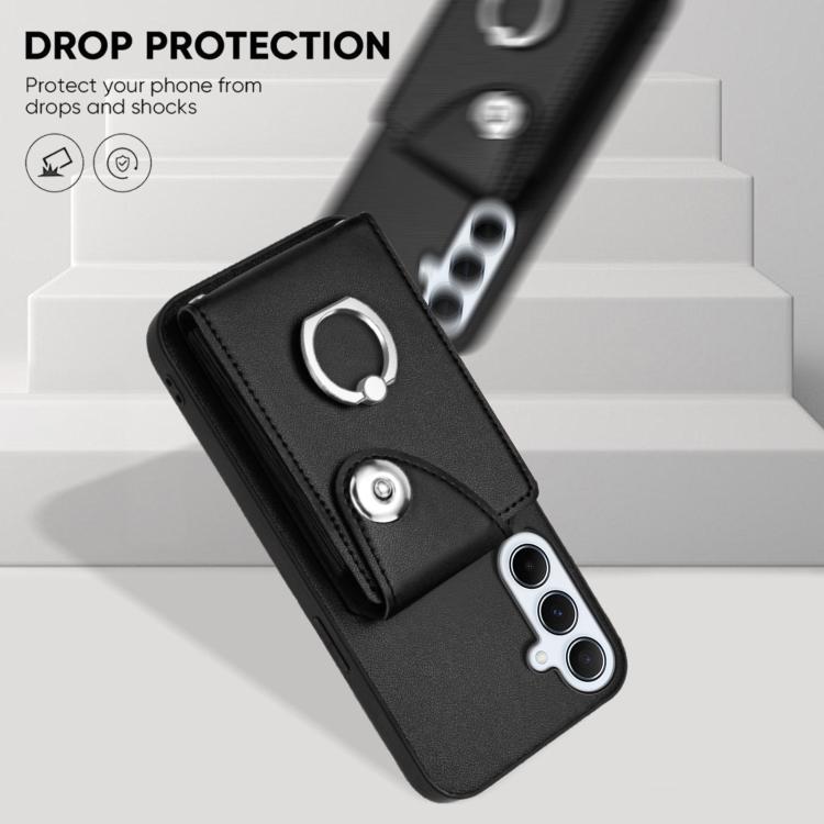For Samsung Galaxy A26 5G Organ Card Bag Ring Holder Phone Case with Long Lanyard