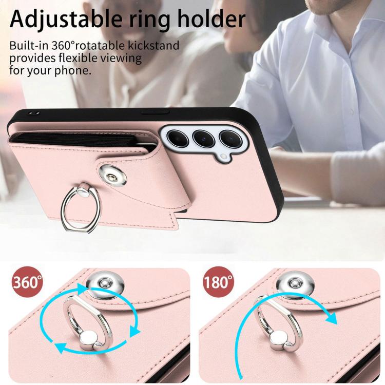 For Samsung Galaxy A26 5G Organ Card Bag Ring Holder Phone Case with Long Lanyard