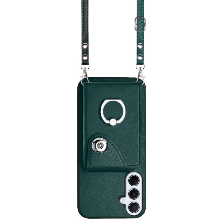 For Samsung Galaxy A26 5G Organ Card Bag Ring Holder Phone Case with Long Lanyard
