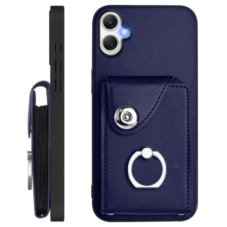 For Samsung Galaxy A06 4G Organ Card Bag Ring Holder Phone Case with Long Lanyard