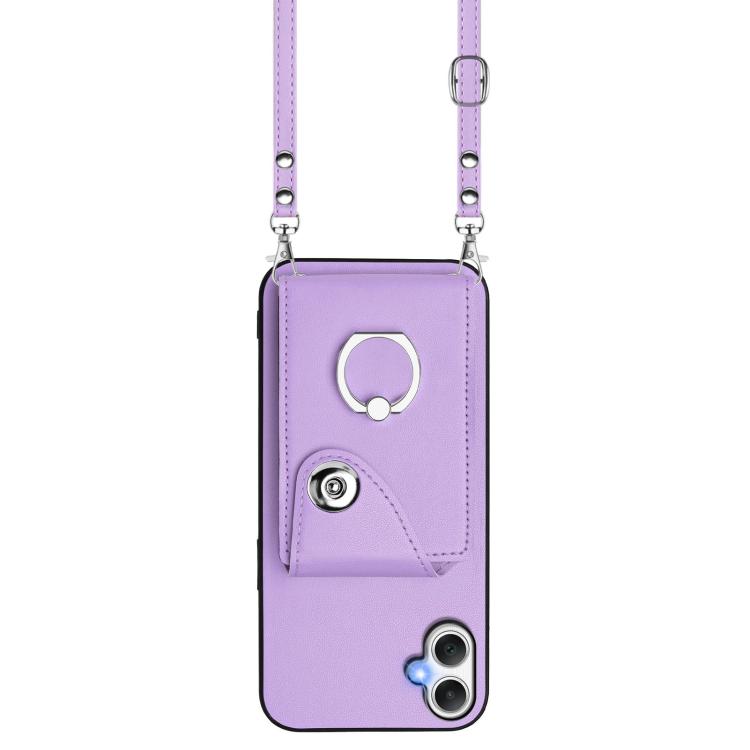 For Samsung Galaxy A06 4G Organ Card Bag Ring Holder Phone Case with Long Lanyard