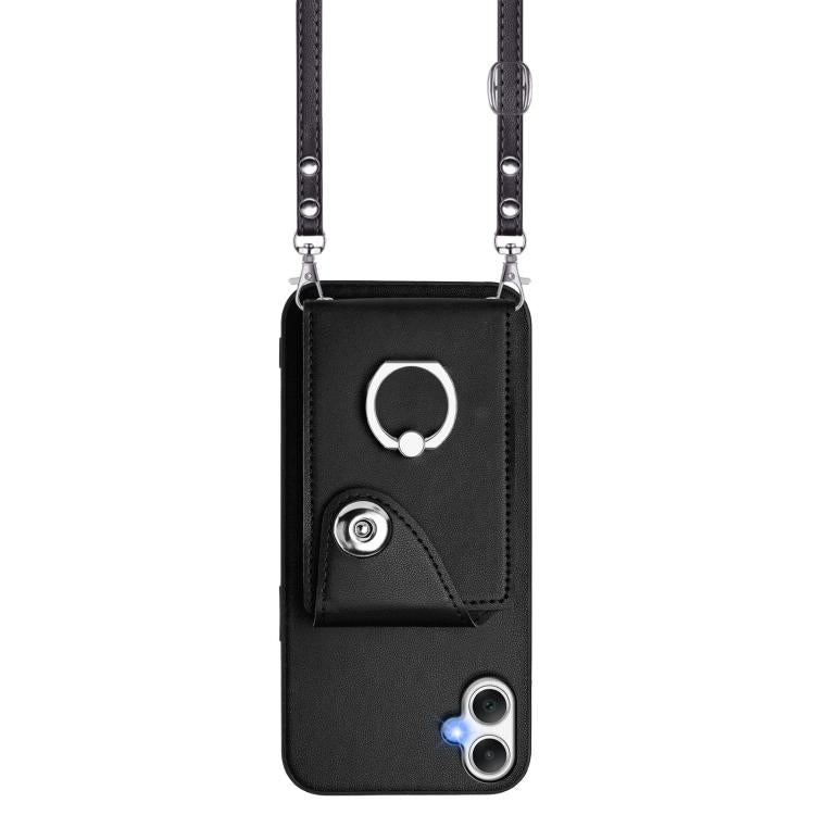 For Samsung Galaxy A06 4G Organ Card Bag Ring Holder Phone Case with Long Lanyard