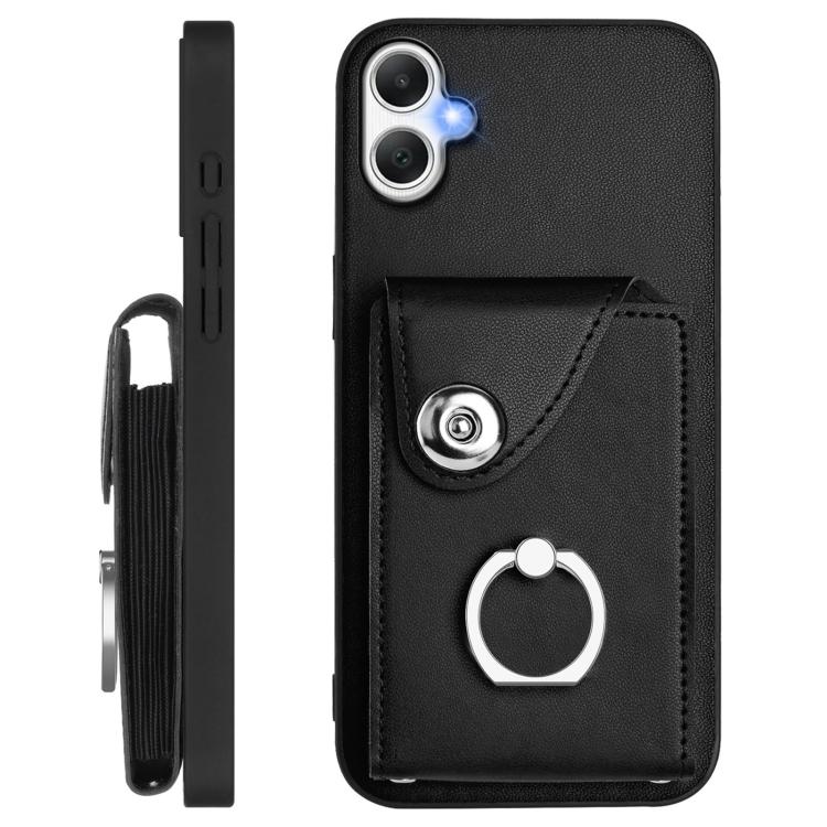 For Samsung Galaxy A06 4G Organ Card Bag Ring Holder Phone Case with Long Lanyard