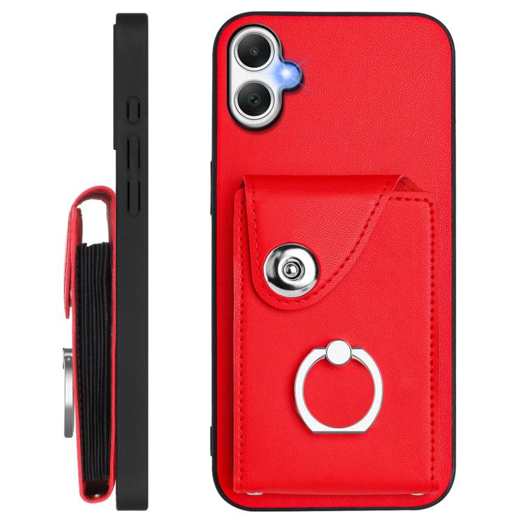 For Samsung Galaxy A06 4G Organ Card Bag Ring Holder Phone Case with Long Lanyard
