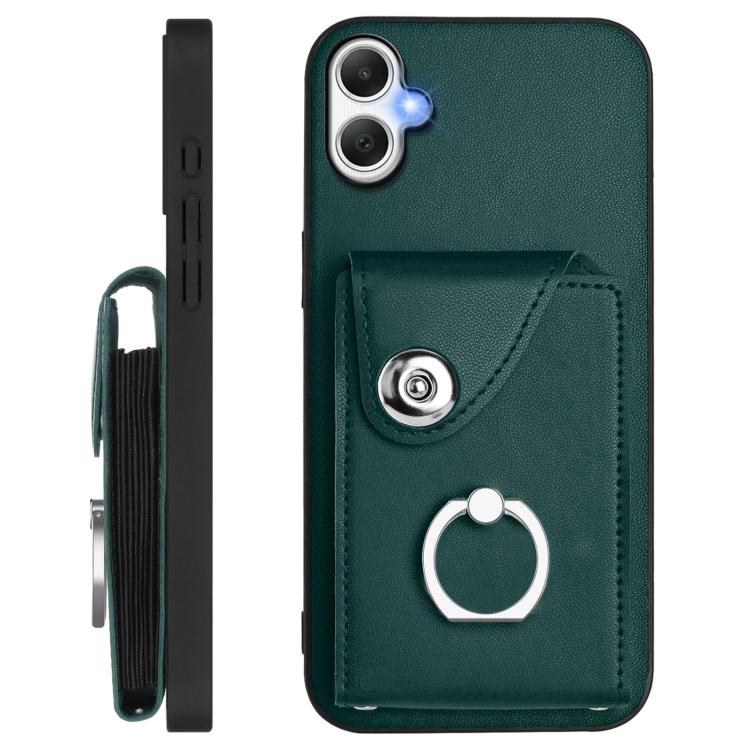 For Samsung Galaxy A06 4G Organ Card Bag Ring Holder Phone Case with Long Lanyard