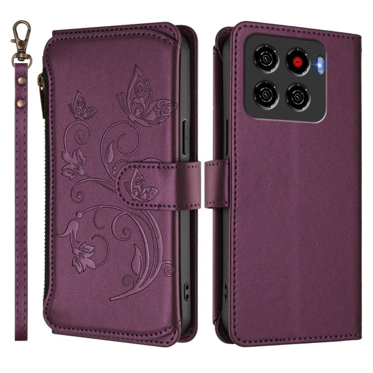 For ZTE Blade A56 Pro Butterfly Love Flower Multi-card Zipper Wallet Leather Phone Case