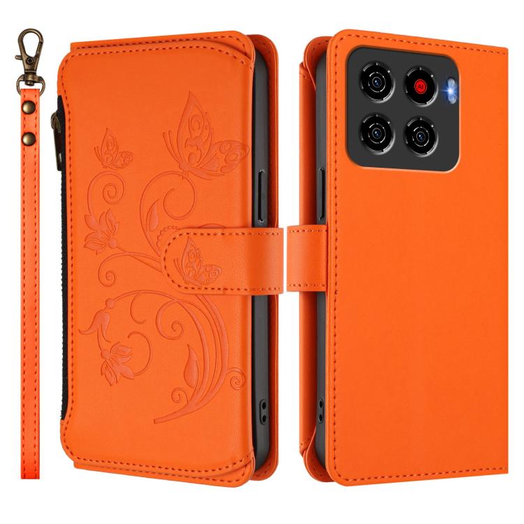 For ZTE Blade A56 Pro Butterfly Love Flower Multi-card Zipper Wallet Leather Phone Case