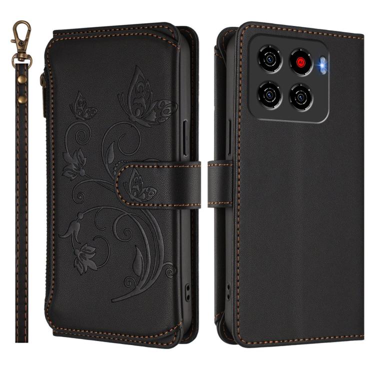 For ZTE Blade A56 Pro Butterfly Love Flower Multi-card Zipper Wallet Leather Phone Case