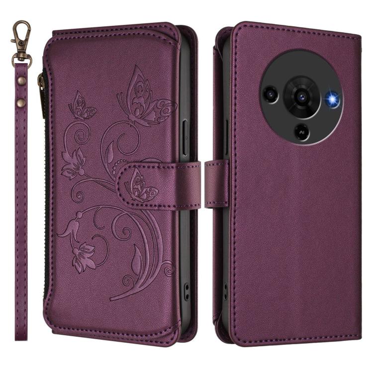 For ZTE Blade A76 5G Butterfly Love Flower Multi-card Zipper Wallet Leather Phone Case