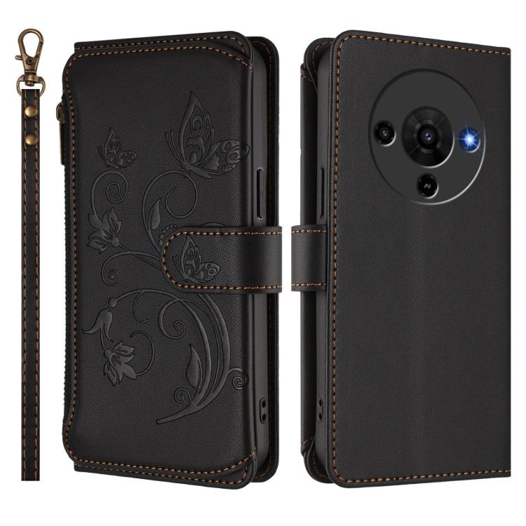 For ZTE Blade A76 5G Butterfly Love Flower Multi-card Zipper Wallet Leather Phone Case