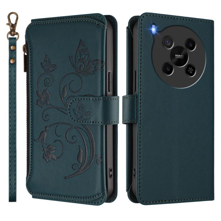 For ZTE Blade V70 Max Butterfly Love Flower Multi-card Zipper Wallet Leather Phone Case