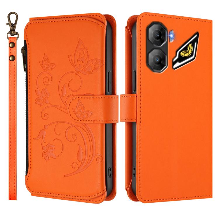 For ZTE nubia Neo 3 Butterfly Love Flower Multi-card Zipper Wallet Leather Phone Case