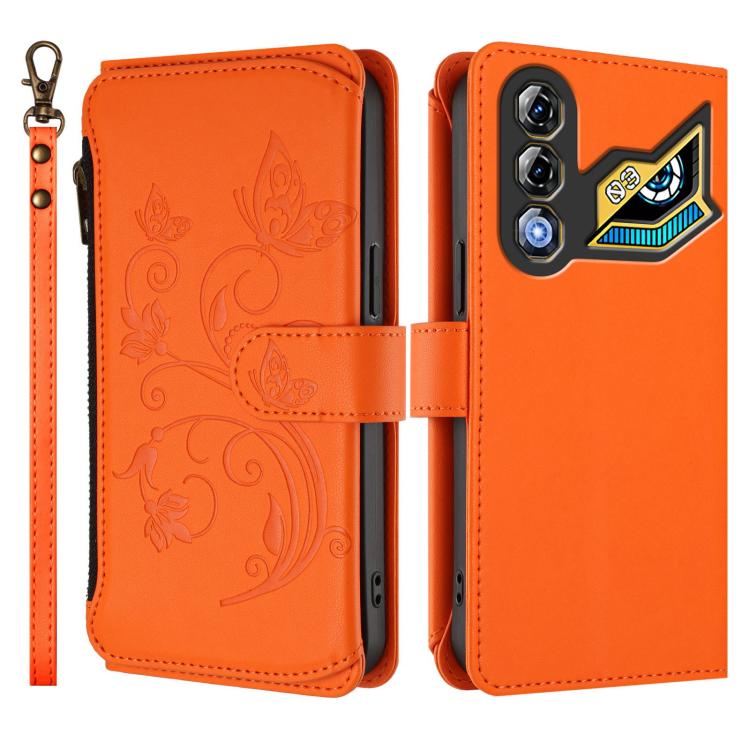 For ZTE Nubia Neo 3 GT Butterfly Love Flower Multi-card Zipper Wallet Leather Phone Case