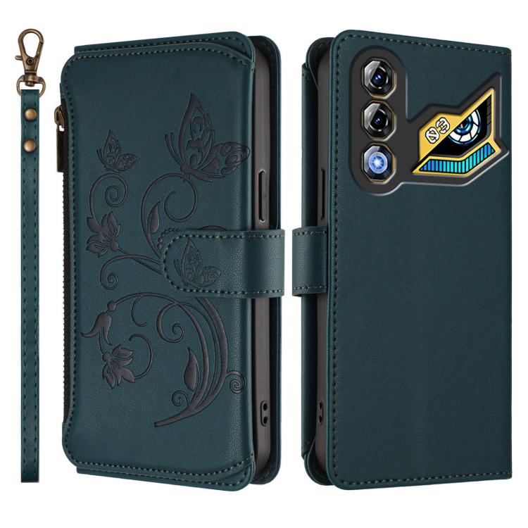 For ZTE Nubia Neo 3 GT Butterfly Love Flower Multi-card Zipper Wallet Leather Phone Case