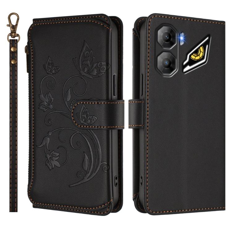 For ZTE Nubia Neo 3 GT Butterfly Love Flower Multi-card Zipper Wallet Leather Phone Case