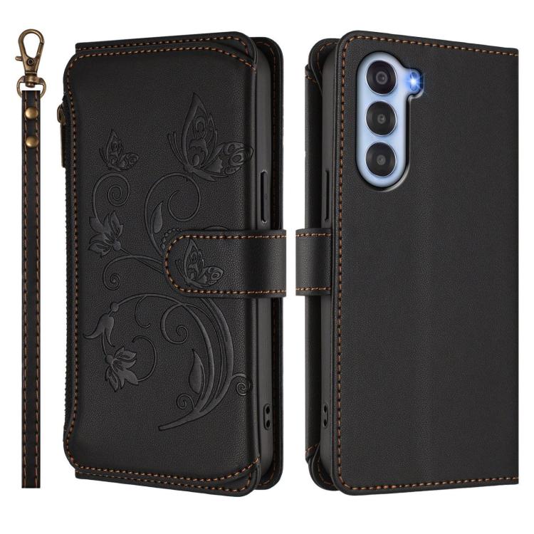 For ZTE nubia S 5G A403ZT Butterfly Love Flower Multi-card Zipper Wallet Leather Phone Case