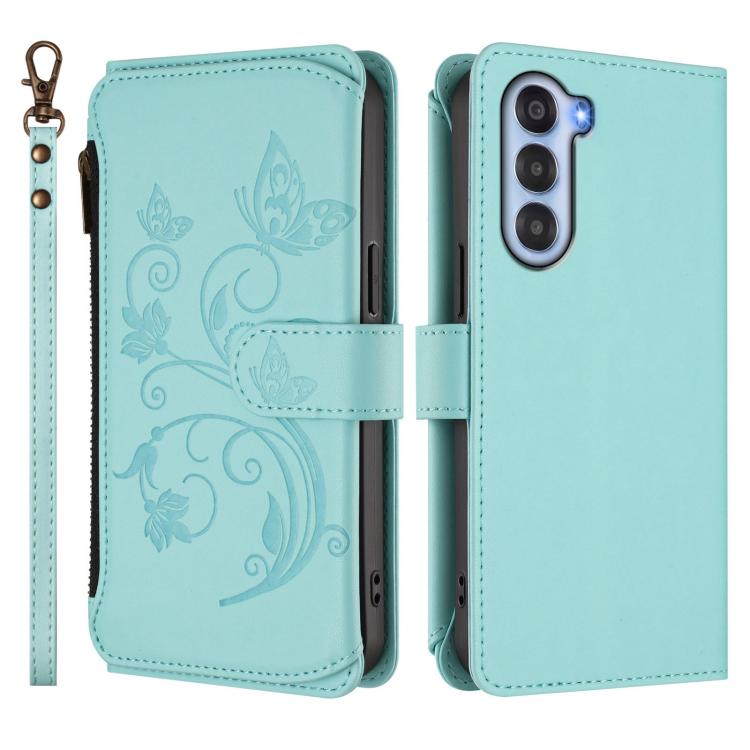 For ZTE nubia S 5G A403ZT Butterfly Love Flower Multi-card Zipper Wallet Leather Phone Case