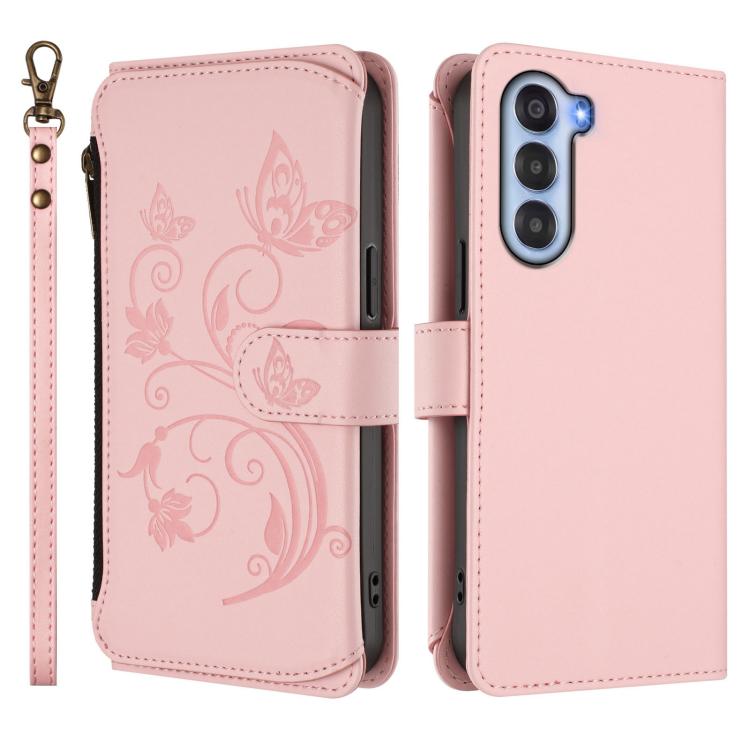 For ZTE nubia S 5G A403ZT Butterfly Love Flower Multi-card Zipper Wallet Leather Phone Case