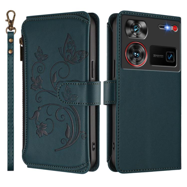For ZTE nubia Z60 Ultra Butterfly Love Flower Multi-card Zipper Wallet Leather Phone Case