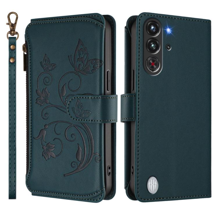 For ZTE nubia RedMagic 10 Pro Butterfly Love Flower Multi-card Zipper Wallet Leather Phone Case