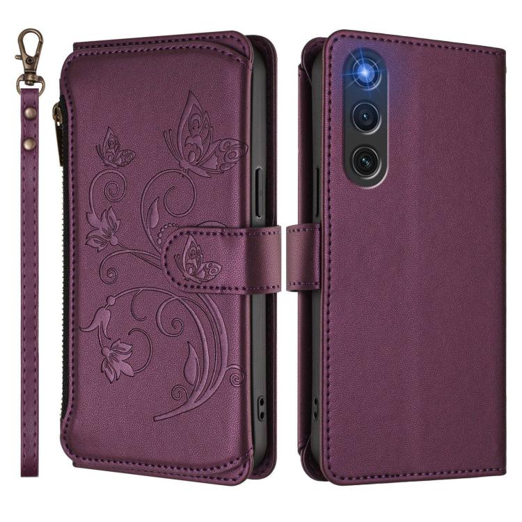 For ZTE nubia RedMagic 10 Air Butterfly Love Flower Multi-card Zipper Wallet Leather Phone Case