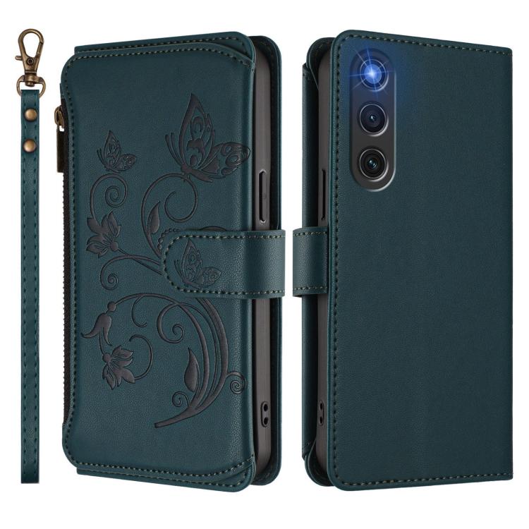 For ZTE nubia RedMagic 10 Air Butterfly Love Flower Multi-card Zipper Wallet Leather Phone Case