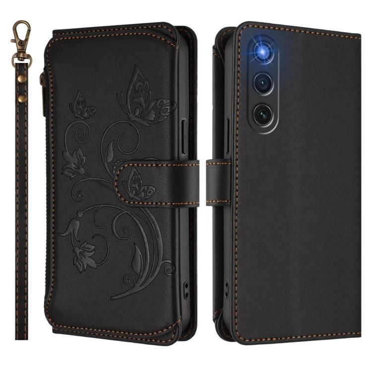For ZTE nubia RedMagic 10 Air Butterfly Love Flower Multi-card Zipper Wallet Leather Phone Case