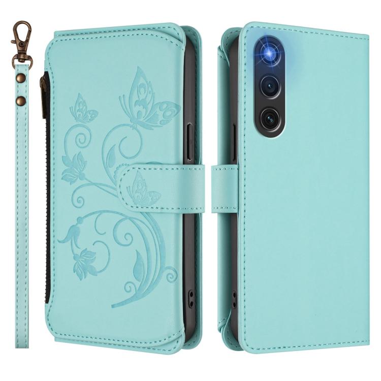 For ZTE nubia RedMagic 10 Air Butterfly Love Flower Multi-card Zipper Wallet Leather Phone Case