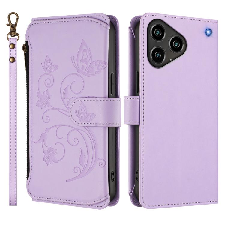 For ZTE Blade A76 4G Butterfly Love Flower Multi-card Zipper Wallet Leather Phone Case
