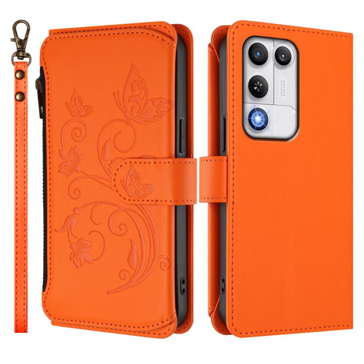 For ZTE nubia RedMagic 11 Air Butterfly Love Flower Multi-card Zipper Wallet Leather Phone Case