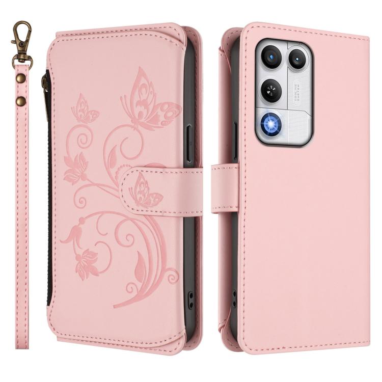 For ZTE nubia RedMagic 11 Air Butterfly Love Flower Multi-card Zipper Wallet Leather Phone Case
