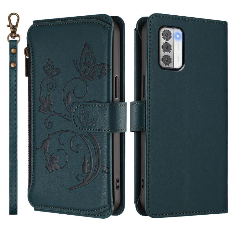 For Nokia G42 / G310 Butterfly Love Flower Multi-card Zipper Wallet Leather Phone Case