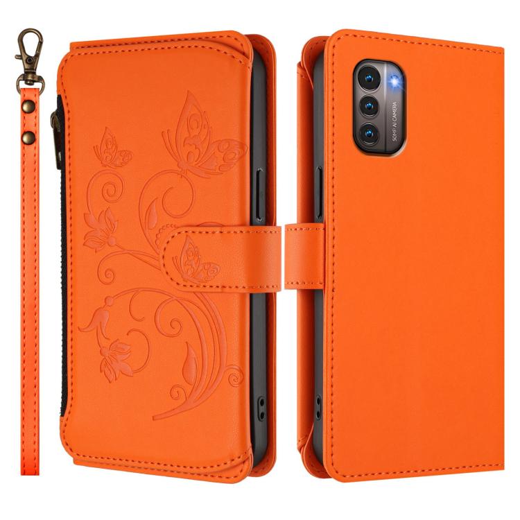 For Nokia G11 4G / G21 4G Butterfly Love Flower Multi-card Zipper Wallet Leather Phone Case