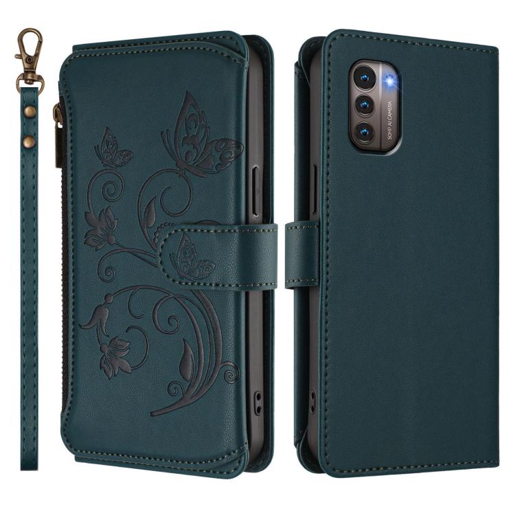 For Nokia G11 4G / G21 4G Butterfly Love Flower Multi-card Zipper Wallet Leather Phone Case