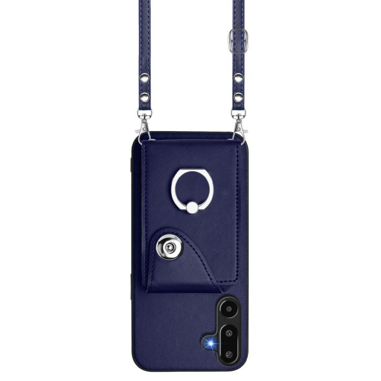 For Samsung Galaxy M16 5G / F16 5G Organ Card Bag Ring Holder Phone Case with Long Lanyard
