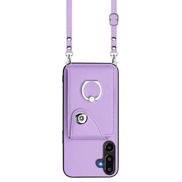 For Samsung Galaxy M16 5G / F16 5G Organ Card Bag Ring Holder Phone Case with Long Lanyard