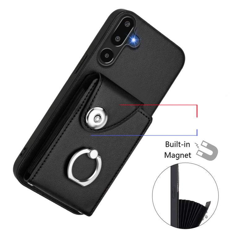 For Samsung Galaxy M16 5G / F16 5G Organ Card Bag Ring Holder Phone Case with Long Lanyard