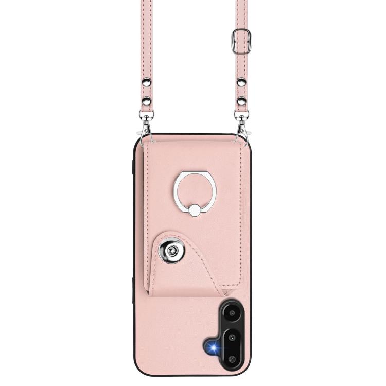 For Samsung Galaxy M16 5G / F16 5G Organ Card Bag Ring Holder Phone Case with Long Lanyard